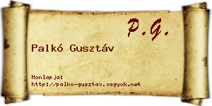 Palkó Gusztáv névjegykártya