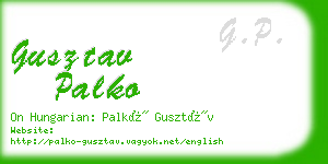 gusztav palko business card